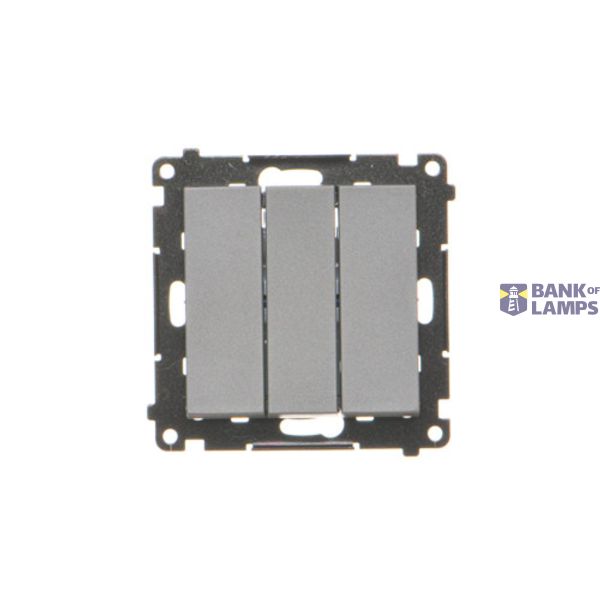 Triple contact push button, 10AX, graphite mat image 1