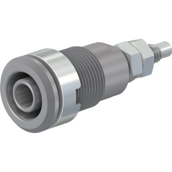 4 mm socket, threaded bolt, mounting Ø 12.2 mm, CAT III, gray, 49.7043-28 image 1