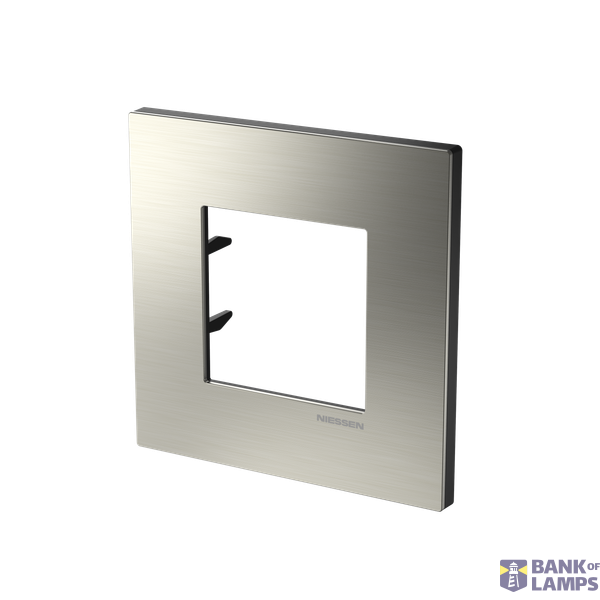 Frame 1-gang / 2-modules - Niessen logo - S - Nickel image 2