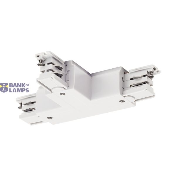 T-connector for S-TRACK 3-phase track, earth electrode , Right-version, white image 1