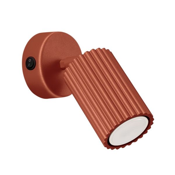 MODERN WALL LAMP WITH A RED GROOVED SWITCH, KARBON FAMILY image 1