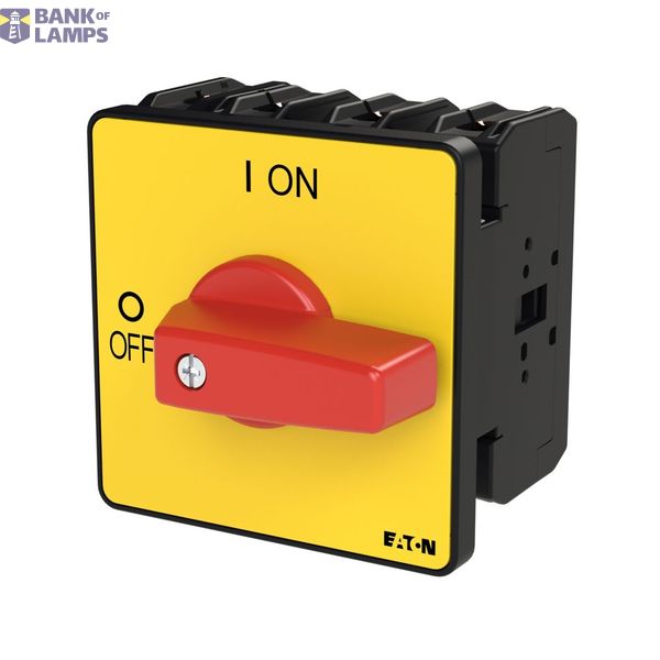P3 On-off switch, 80 A,Flush mounting, 4 pole, Form E, Red, Short thum image 2