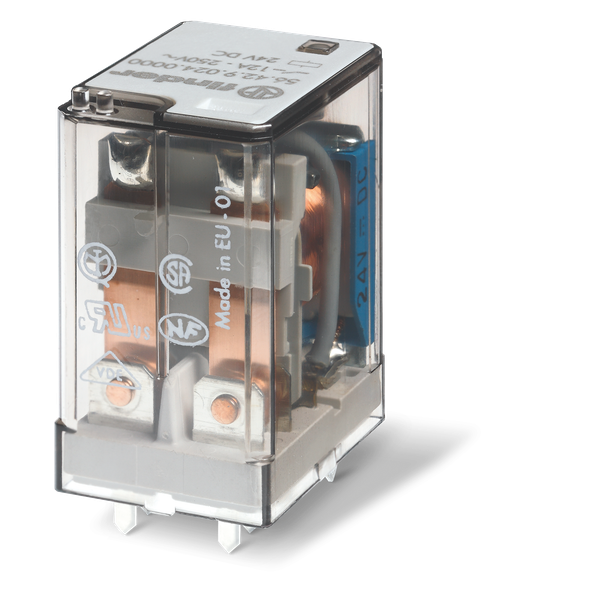 Miniature power Rel. for printed circuit 2CO 12A/12VDC/AgCdO (56.42.9.012.2000) image 1