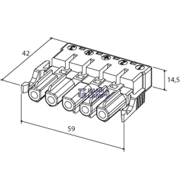 Screwless coupler 5-p socket, blue image 1