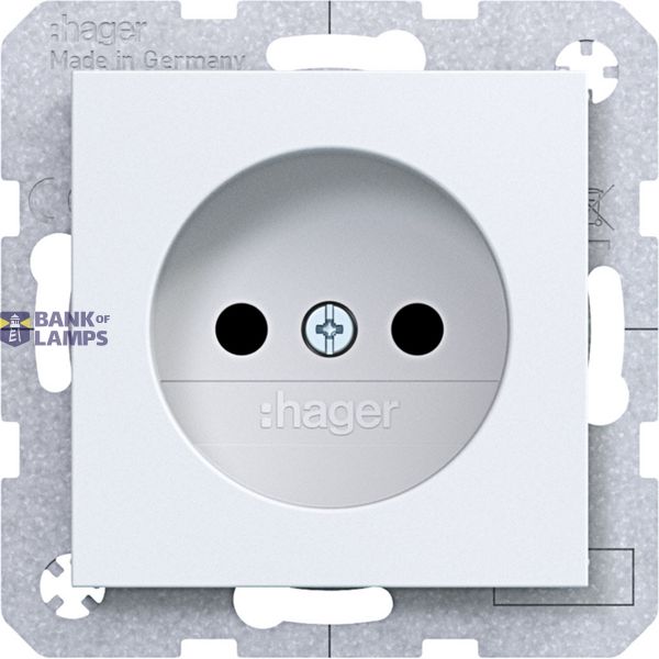 Wall socket without earth connection, Safety Plus, A.x/C.x, matte light white image 1