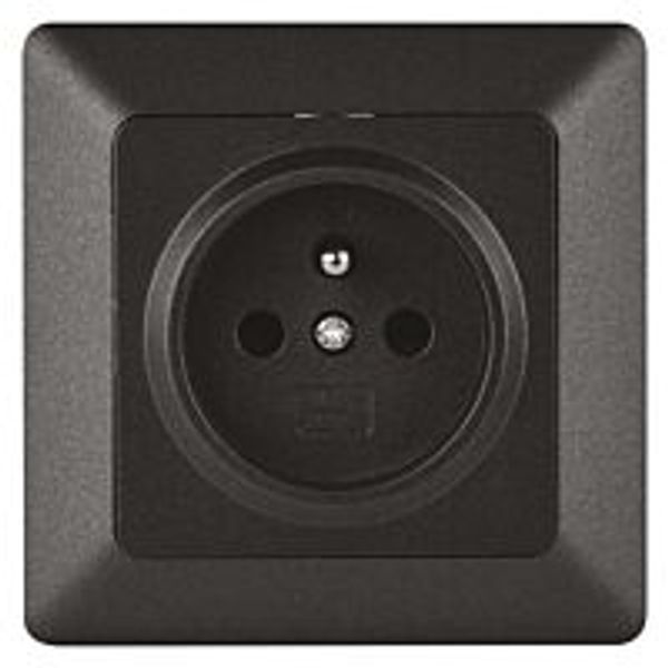 EMOS Built-in socket A6000.2 1xround 250V/16A IP20 anthracite image 1
