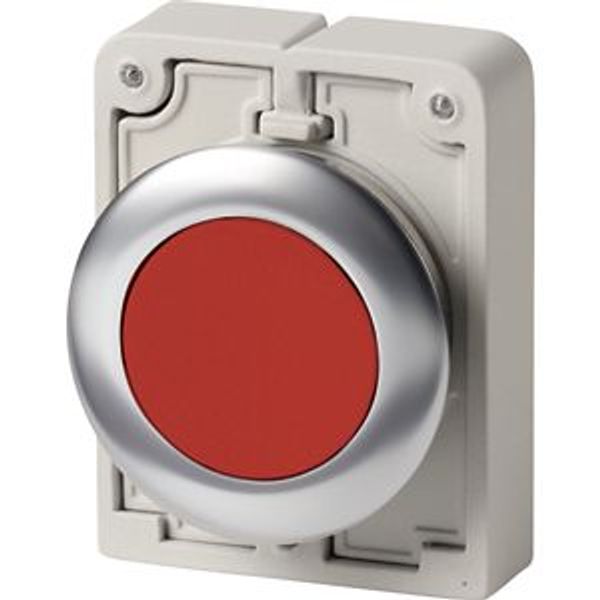 M30I-FDR-R Pushbutton, RMQ-Titan, flat, maintained, red, blank, Front ring stainless steel image 2