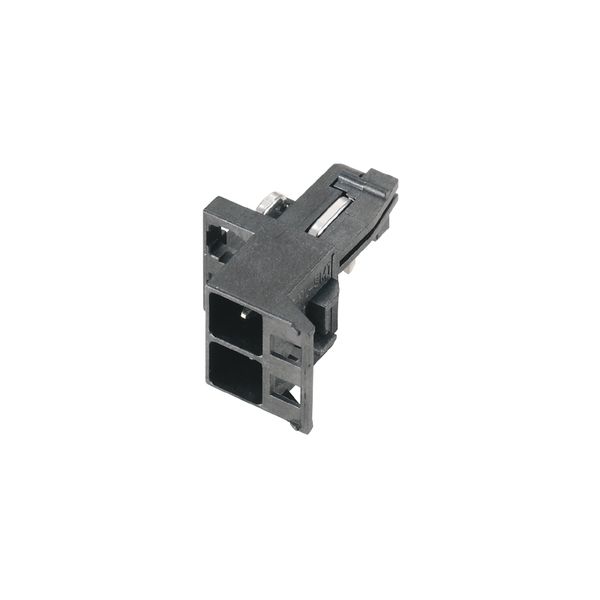 PCB plug-in connector, Connection element, right, male header, open side, THT/THR solder connection, 5.00 mm, Number of poles: 2, 90°, Solder pin length (l): 3.2 mm, tinned, black, Tape image 2