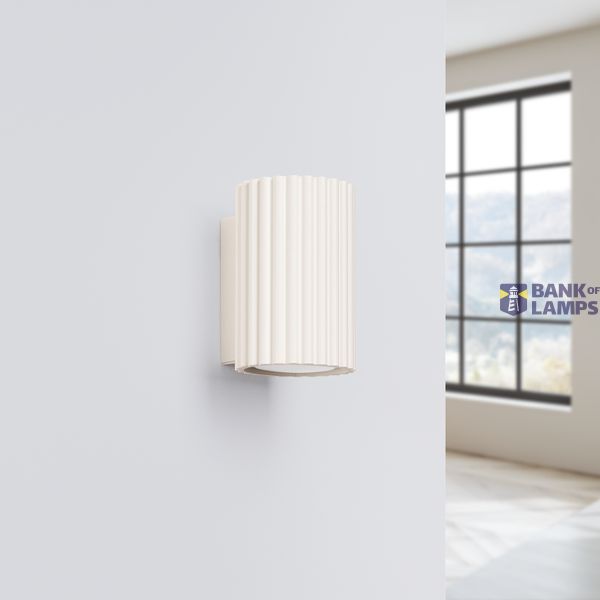 WALL Sconce Lamp with a corrugated shade and a designer finish, Karbon series image 2