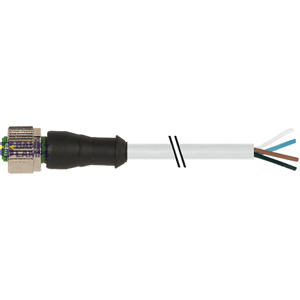 M12 female 0° A-cod. with cable PUR 4x0.34 gy UL/CSA+drag ch. 10m PU = image 2