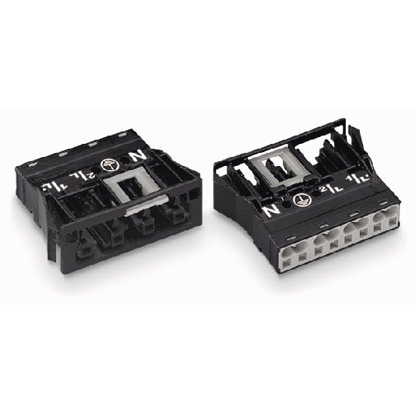 Snap-in socket 4-pole Cod. B gray image 2