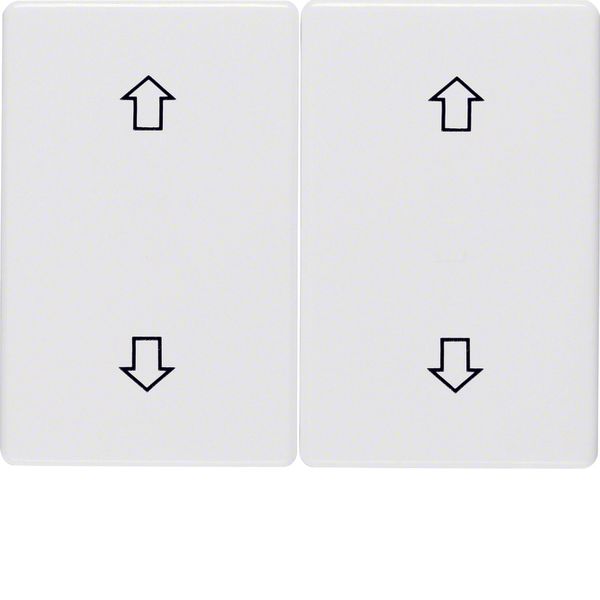 Rocker 2gang imprinted arrows symbol, arsys, p. white glossy image 2