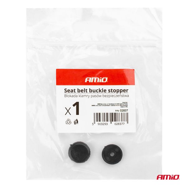Seat belt buckle stopper - black image 1