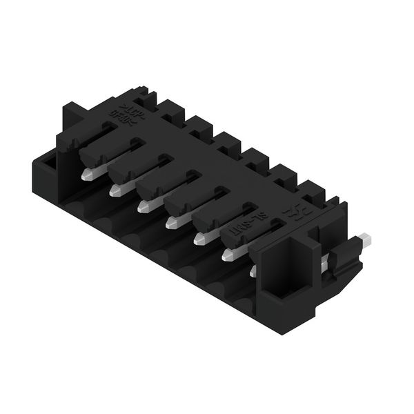 PCB plug-in connector, male header, Clip-on flange, THT/THR solder connection, 3.50 mm, Number of poles: 7, 90°, Solder pin length (l): 1.5 mm, tinned, black, Box image 2