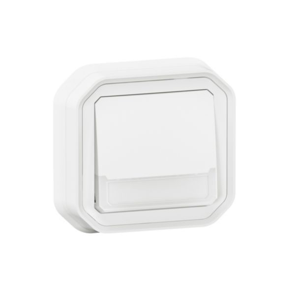 PLEXO CHANGEOVER PUSH BUTTON LOCATOR WITH LABEL HOLDER - WHITE - FLUSH image 1