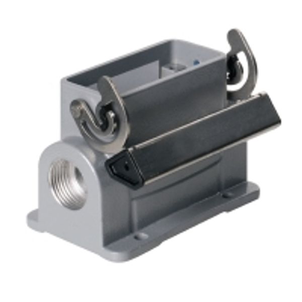 HDC enclosures, Size: 2, Protection degree: IP65, in plugged condition, Base housing, End-locking clamp, lower side, Standard, Size of cable entries: M 20 image 1