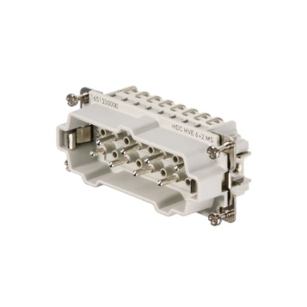 HDC insert, Male, 830 V, 20 A, Number of poles: 8, Tension-clamp connection, Size: 6 image 2