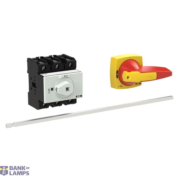 P3 Main switch, 80 A,Rear mounting, 3 pole, Form M4/K2-R, Red, Short t image 4