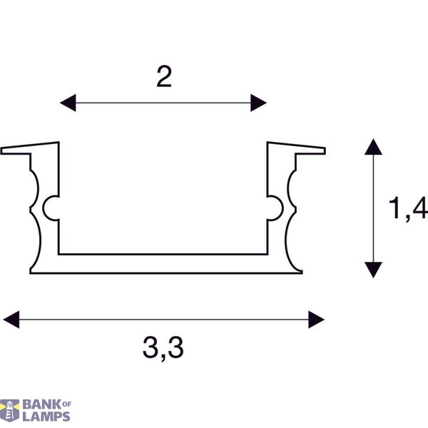 GLENOS recessed linear profile 3314-100,1m,anodised alu. image 1
