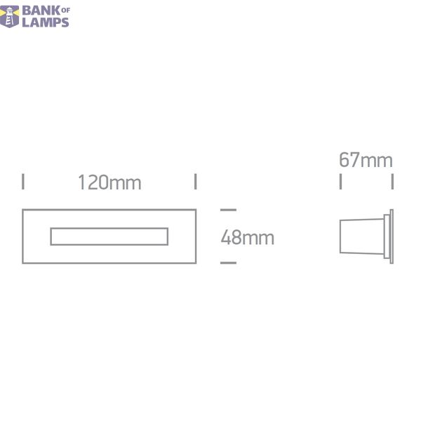 SS316 WALL RECESSED 5W WW IP65 230V image 2