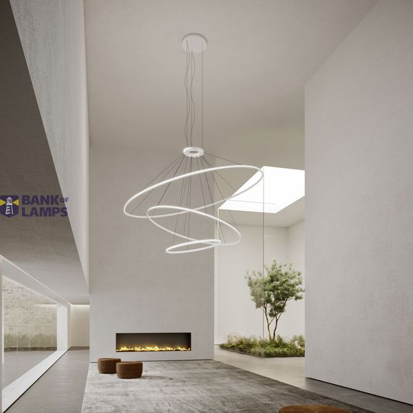 Pendant Circular Downward 3 Rings (ø2000 ø1200 ø600) LED 223.5W 7213lm 2400K White image 1
