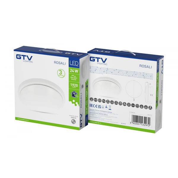 LED luminaire ROSALI, 24 W, 1920 lm, 4000K, AC180-250V, PF>0.5, IP44, Ø340 mm, round, white image 2