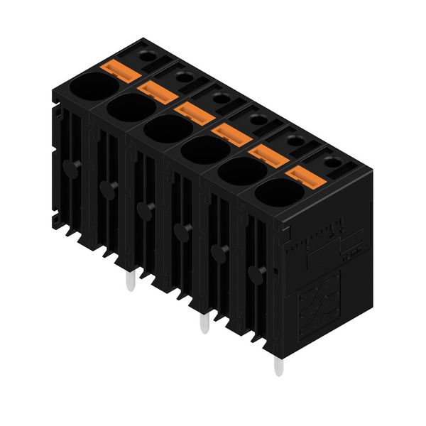 Printed circuit board terminals, 7.50 mm, Number of poles: 6, 180°, Solder pin length (l): 5 mm, tinned, black, PUSH IN without actuator, Clamping range, max. : 6 mm², Box image 2