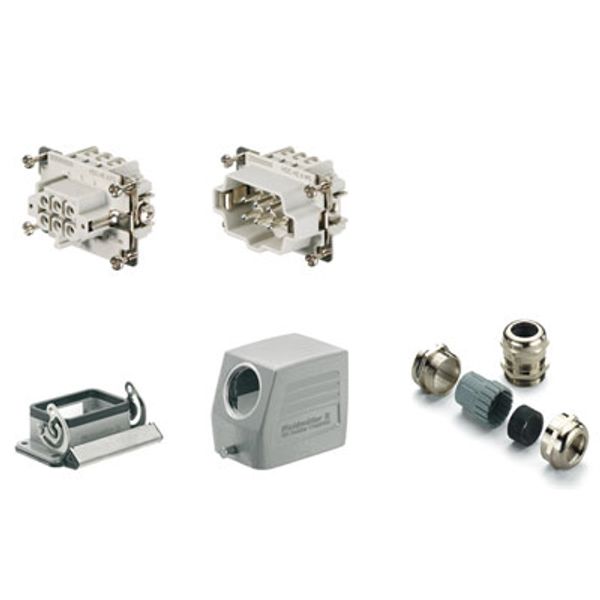 RockStar® HDC kits-Heavy-duty connectors, Kit, HE, Size: 3, Poles: 6, Screw connection, 500 V, 24 A, diecast aluminium, M 20 image 1