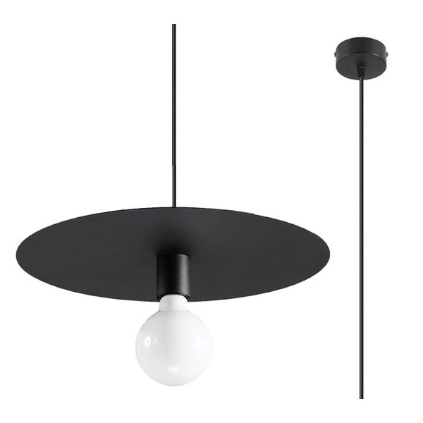 FLAVIO HANGING LAMP BLACK E27 1X60W IP20 image 1