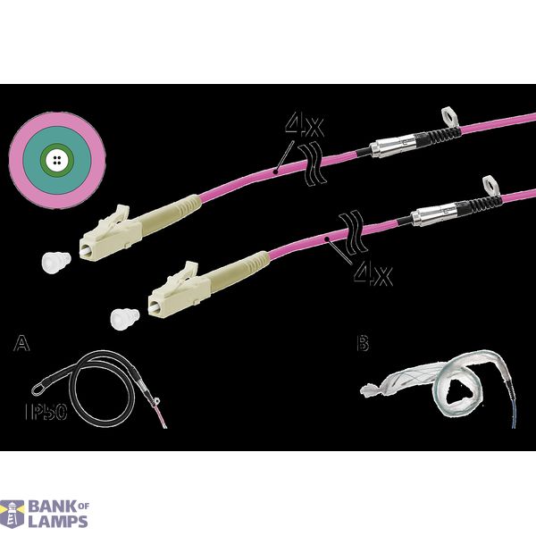 OpDAT VIK Universal cable 4xOM4, LC-LC, 40 m, one-sided pulling aid IP image 2