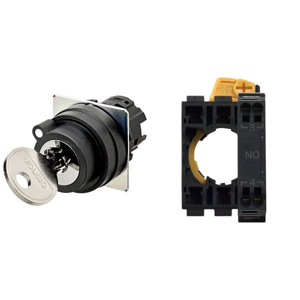 Selector A22NK Ã˜22, Key type S, 2 position, bezel plastic, MANUAL, REL A2255010R image 3