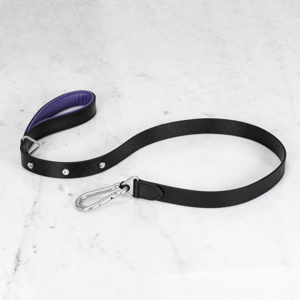 DOG LEAD / CROSS / BLACK / PURPLE / STEEL (27MM) image 1