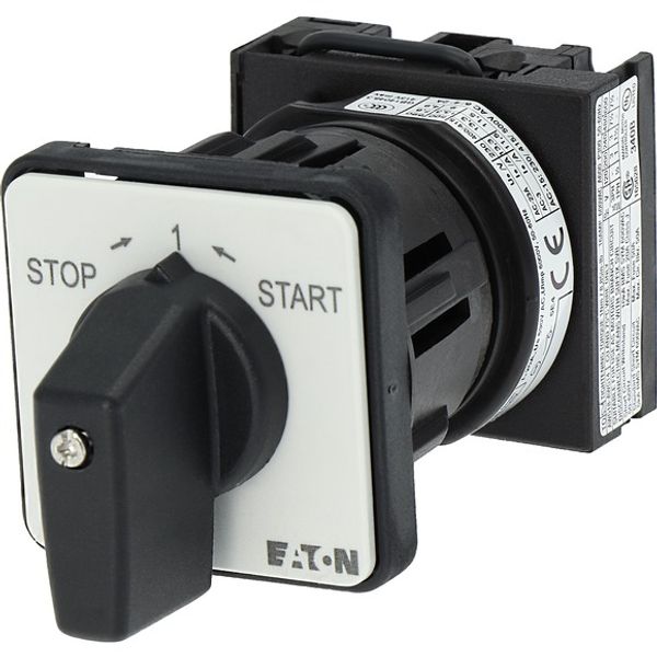 T0-1-15362/EZ ON-OFF button, T0, 20 A, center mounting, 1 contact unit(s), Contacts: 2, 45 °, momentary, With 0 (Off) position, with spring-return, STOP>I image 5