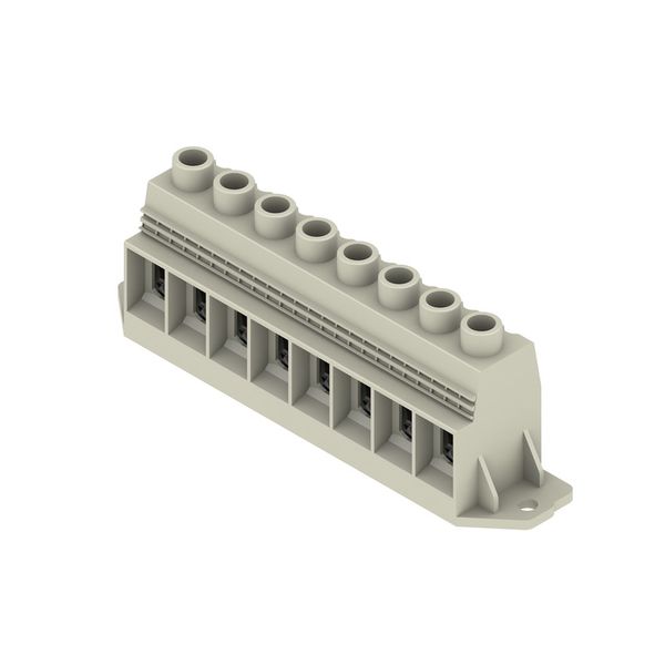 Printed circuit board terminals, 15.00 mm, Number of poles: 8, 90°, Solder pin length (l): 4.5 mm, tinned, Pebble grey, Clamping yoke connection, Clamping range, max. : 50 mm², Box image 3