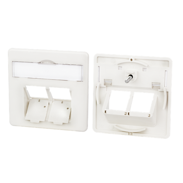 Central plate 50 x 50 mm 2 port, pearl white, E-DAT C6 image 3