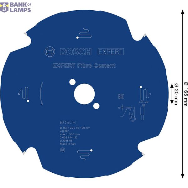 Circular saw blade Expert for Fiber Cement 165 x 20 x 2,2 mm, 4 image 2