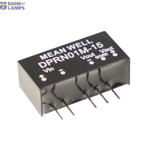 DPRN01N-15 DC/DC converter 24:+/-15V +/-34mA 1W, MEAN WELL image 1