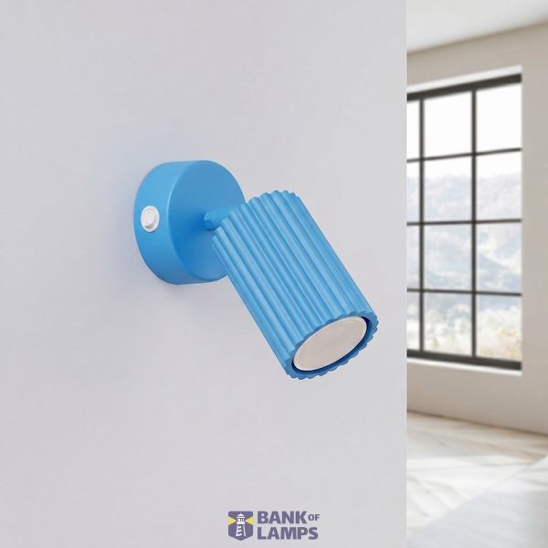 Wall lamp KARBON azure with a switch image 1