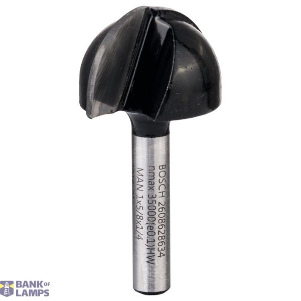Core box bit, 1/4", R1 12.7 mm, D 25.4 mm, L 15.6 mm, G 49 mm image 1