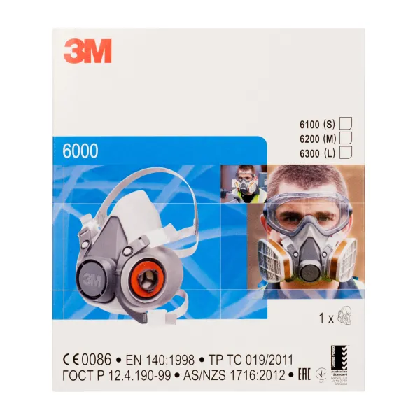 3M™ Reusable Half Mask Respirator, Medium, 6200 image 11