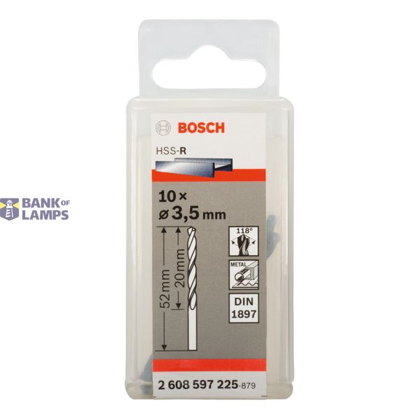Stub drill bits, HSS-R, DIN 1897 3,5 x 20 x 52 mm 10 pcs. image 2