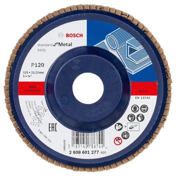 X431 flap disc, Standard for Metal 125 mm, 22.23 mm, 120 image 1