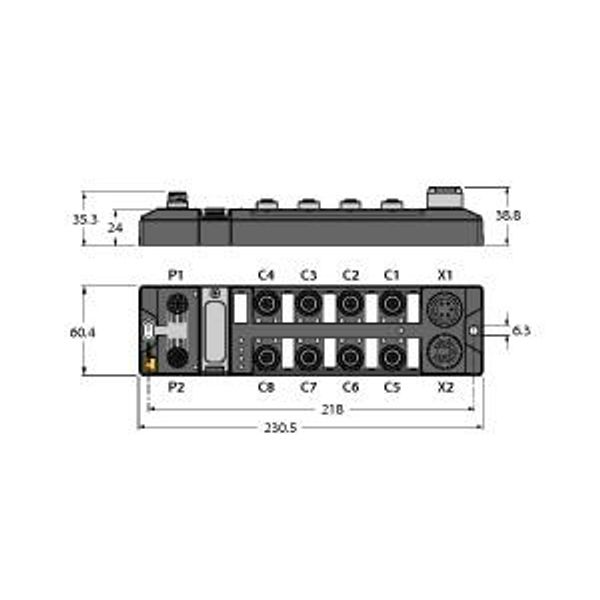 Fieldbus I/O module PROFIBUS-DP 16 Digital PNP Outputs 2 A   TBDP-L2-16DOP image 1