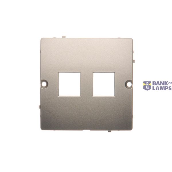 Double Keystone flat IT/telephone socket cover, (cover), satin, metallized image 1