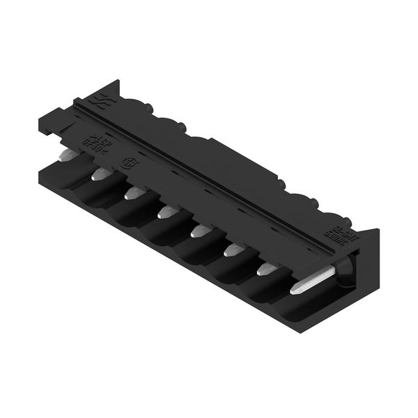 PCB plug-in connector, male header, open side, THT/THR solder connection, 5.00 mm, Number of poles: 8, 90°, Solder pin length (l): 1.5 mm, tinned, black, Tape image 5