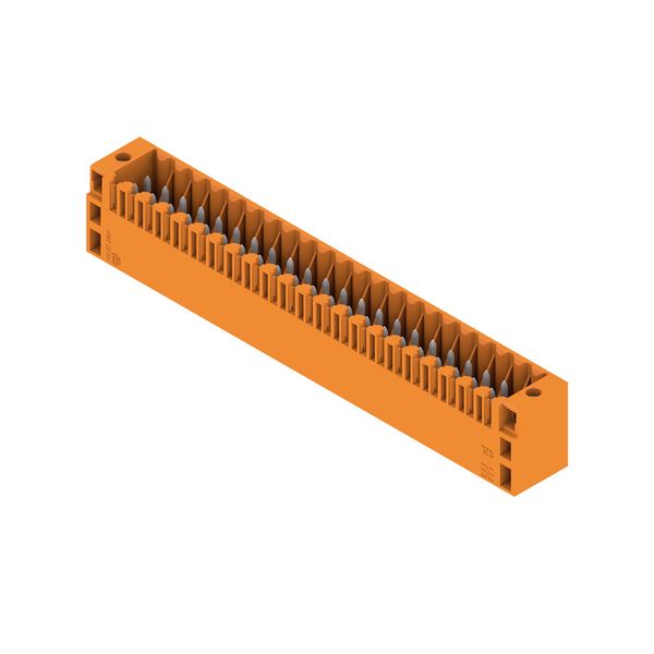 PCB plug-in connector, male header, Flange, THT solder connection, 3.50 mm, Number of poles: 44, 180°, Solder pin length (l): 3.5 mm, tinned, orange, Box image 4