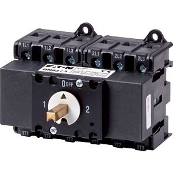QM63/3 Changeover switch, QM, 63 A, 2 x 3 pole, without rotary handle, With d image 2