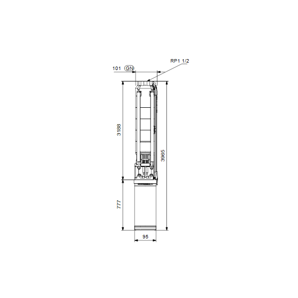 Submersible deepwell pump SP 7-59 RP1½ 4&quot; 7.5KW 3X380-415V/50Hz image 2