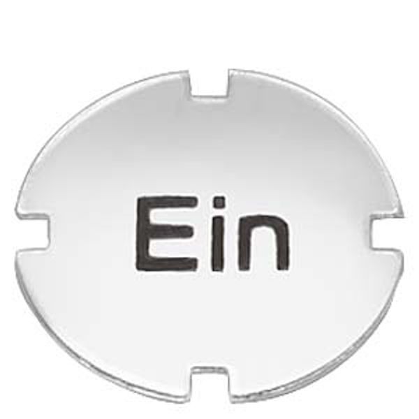 Inscription plate for pushbutton and illuminated pushbutton, flat, clear image 1