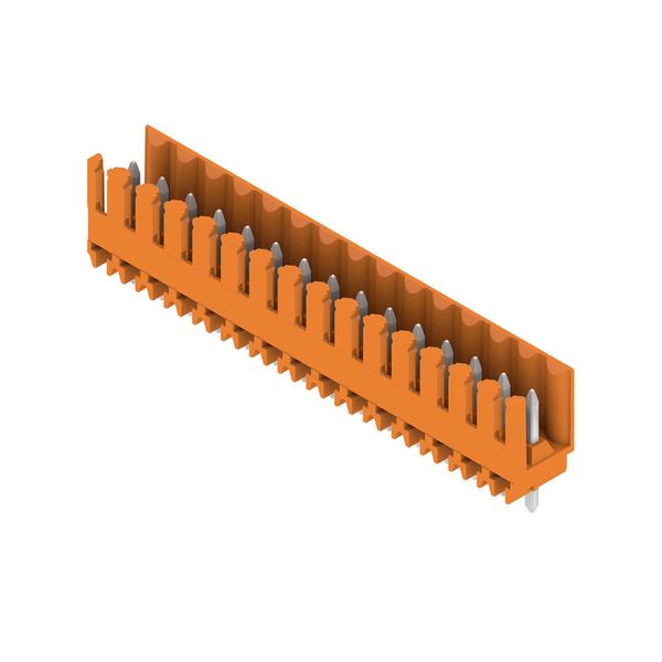 PCB plug-in connector, male header, open side, THT solder connection, 3.50 mm, Number of poles: 15, 180°, Solder pin length (l): 3.2 mm, tinned, orange, Box image 4